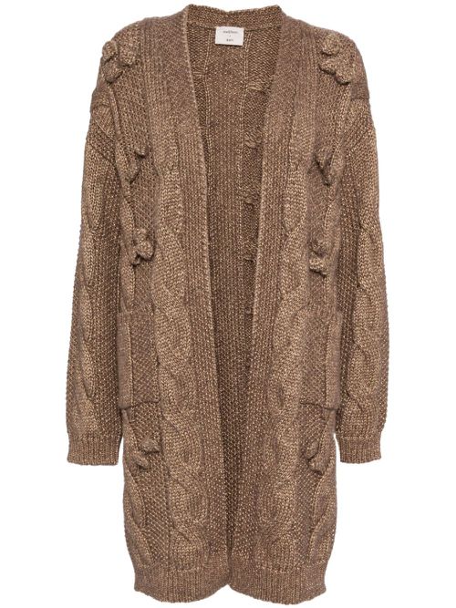 Cable cardi-coat - Brown