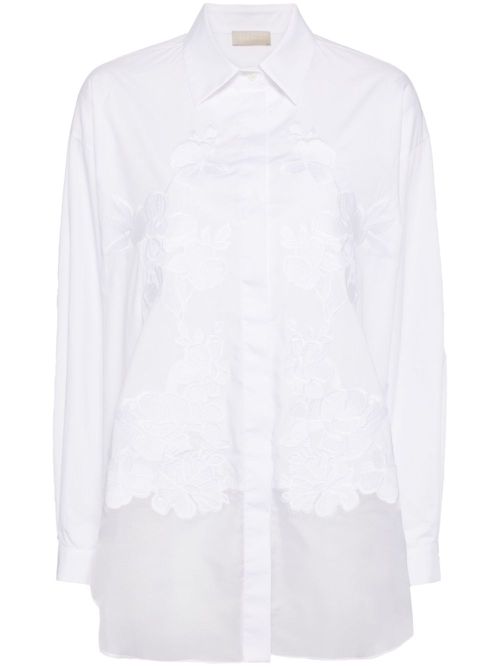 Embroidered cotton shirt - White