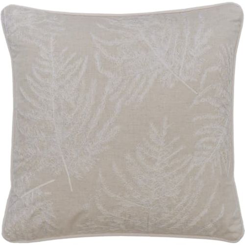 Brooklyn Natural, Sustainable Feather, Cushion, 55cm x 55cm - Andrew Martin Cotton Blend & Linen Blend & Viscose Blend Embroidered & Floral