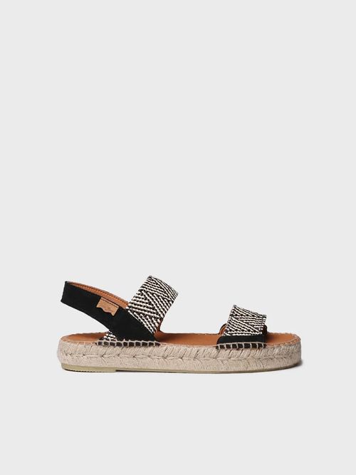 Bicolour espadrilles with wide elastic straps | ELX