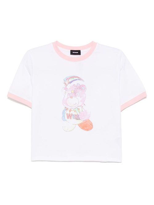We11done Colorful Teddy Ringer T-shirt - White