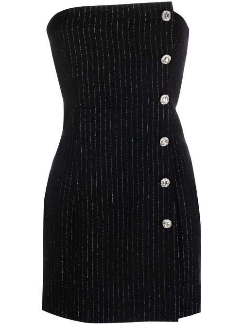 Pinstripe mini dress - Black