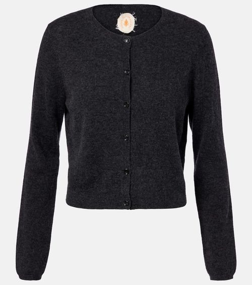 Cropped wool and cashmere cardigan