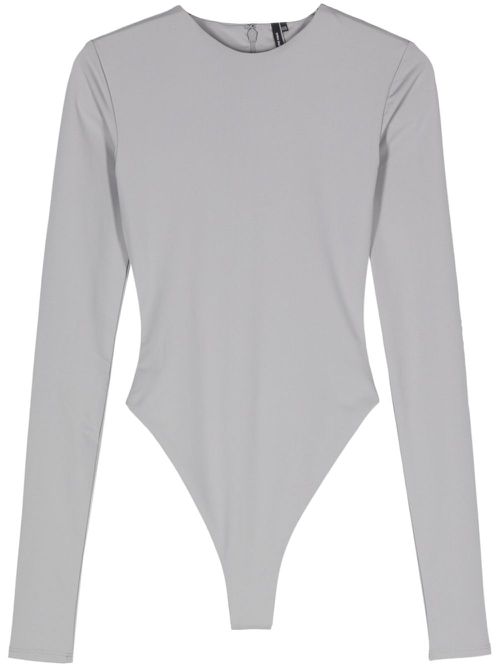 Round-neck long-sleeved bodysuit - Grey