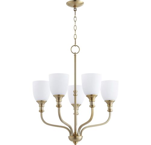 Quorum Richmond 5-Light Transitional Chandelier in Aged Bra