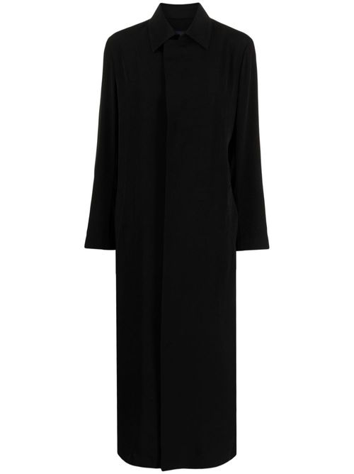 Belted long coat - Black