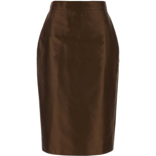 Mm Studio Chocolate Cotton Blend Egoista Skirt