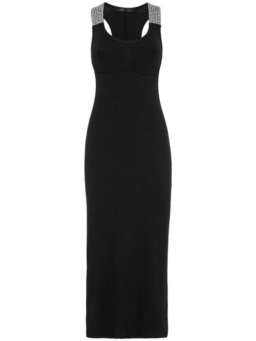Crystal-embellished tank dress - Black