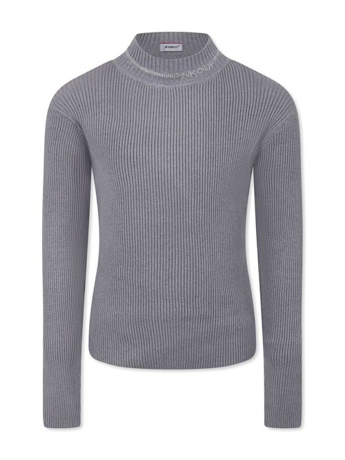 Rhinestone-logo sweater - Grey
