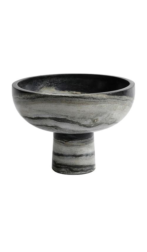 The Favorites Footed Bowl Black Panda Marble en Black,White