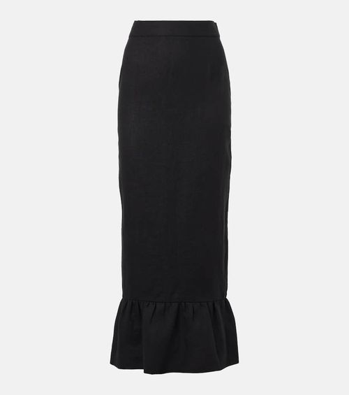 Matilda tiered linen pencil skirt