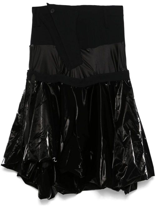 Layered balloon midi skirt - Black
