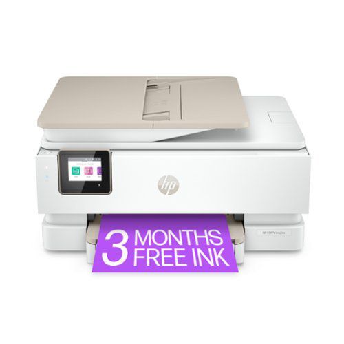 ENVY Inspire 7955e Wireless All-In-One Inkjet Photo Printer with 3 months of Instant Ink included with + - White & Sandstone