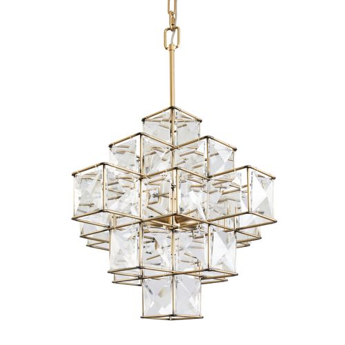 Calypso Gold Six Light Pendant from the Cubic Collection