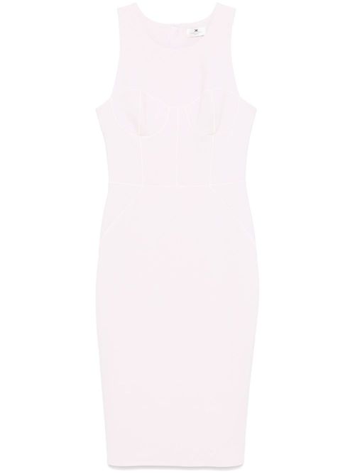 Contrasting-piping midi dress - Purple