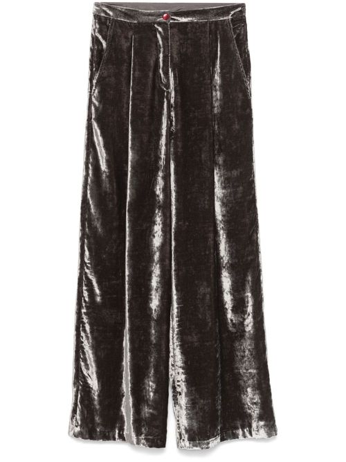Crushed-velvet trousers - Grey