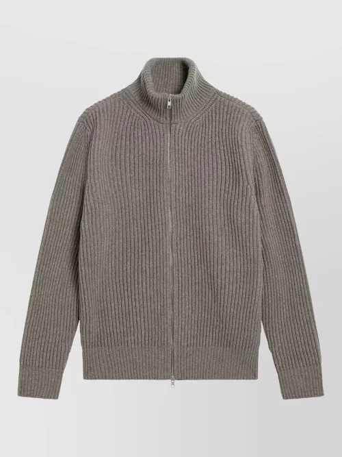 Maison Margiela - high collar long sleeve ribbed knit sweater
