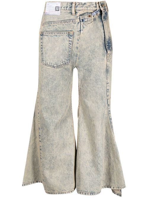 Cropped flared denim jeans - Blue