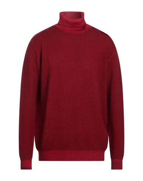 Man Turtleneck Burgundy Size XXL Merino Wool