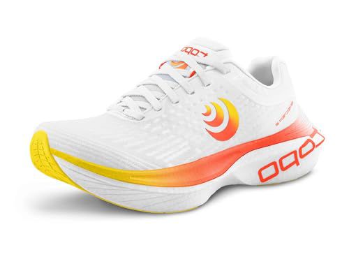Topo Athletic Men's Specter 2 Comfortable Cushioned Durable 5MM Drop Road Running Shoes, Athletic Shoes for Road Running, White/Sunset