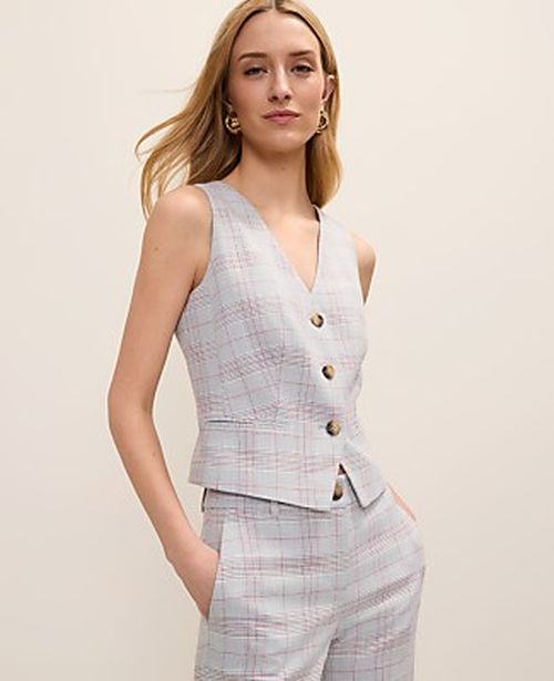 Ann Taylor The Tailored Vest in Plaid