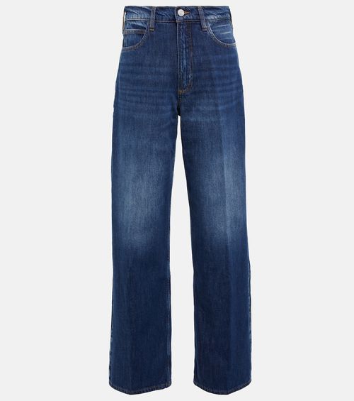 High-rise wide-leg cropped jeans