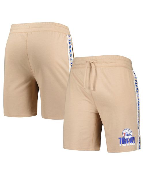 Men's Tan Philadelphia 76ers Team Stripe Shorts - Tan