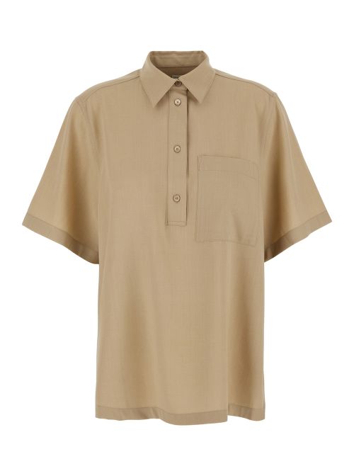Fluid Polo Shirt — Beige