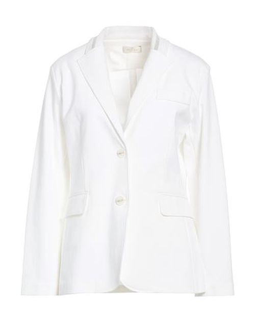 Woman Blazer White Size 6 Cotton, Polyamide, Elastane