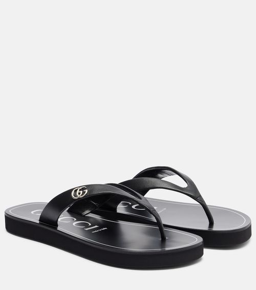 Mila Double G leather thong sandals