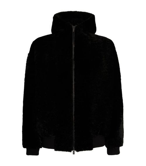 Shearling Hooded Bomber