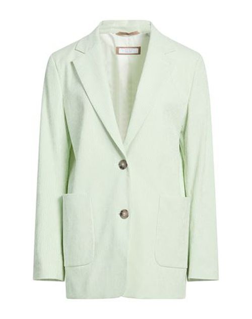 Easy Woman Blazer Light green Size 6 Cotton, Elastane
