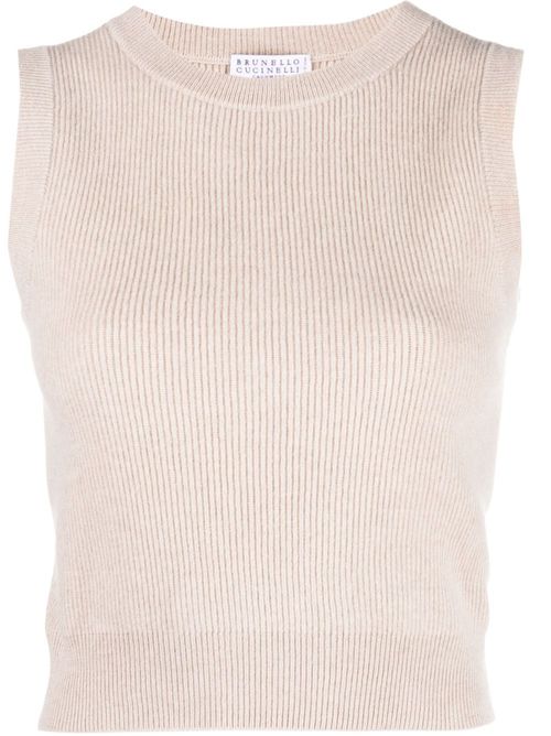 Cashmere knitted vest - Neutrals