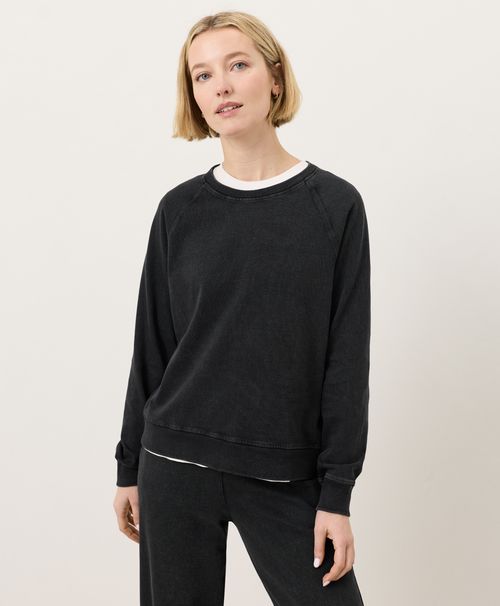 Women's Washed Black Weekends Relaxed Raglan Sweatshirt