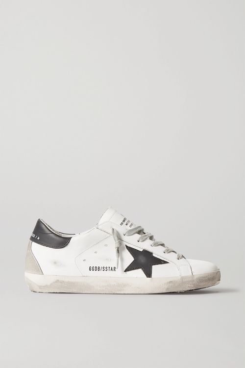 Superstar Distressed Leather Sneakers