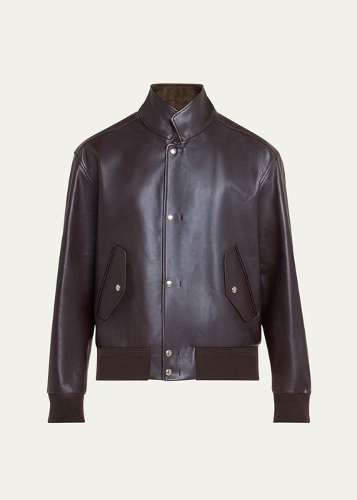 Men's Johnie Calfskin Bomber Jacket