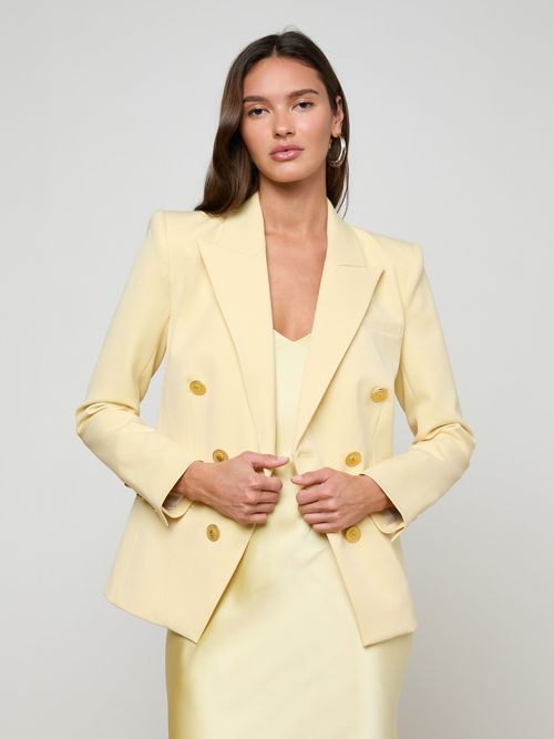 Kyomi Double-Breasted Blazer In Lemon Sorbet