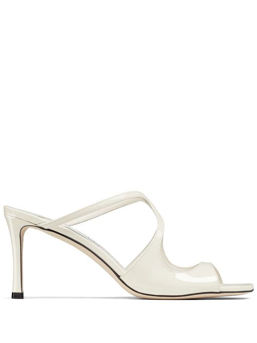 Anise 75mm patent leather mules - White