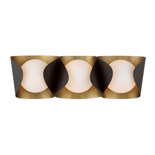 Legacy Brass & Dark Bronze Bathroom Vanity Light from the Flare Collection
