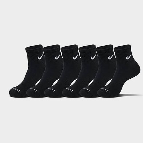 Everyday Plus Cushioned 6-Pack Quarter Training Socks in Black/White