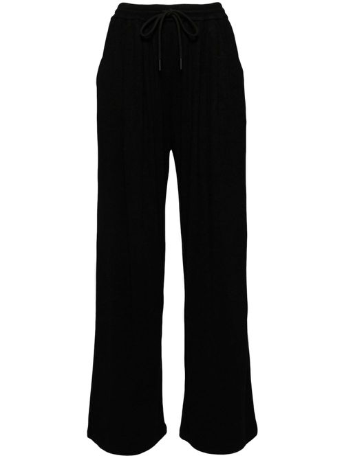 Drawstring straight-leg trousers - Black