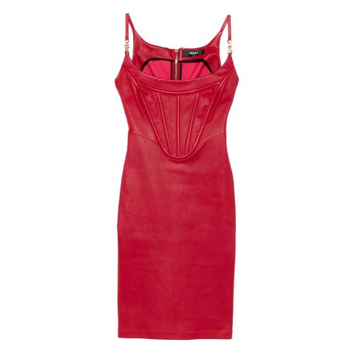 Medusa '95 Corset Leather Midi Dress