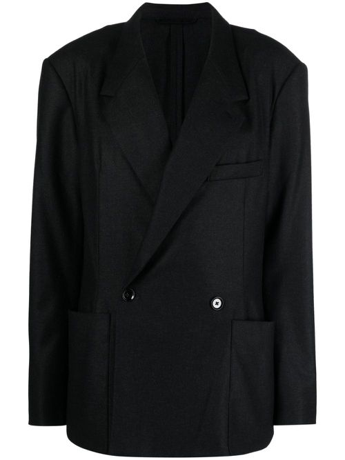 Double-breasted cashmere blazer - Grey