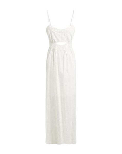 Twinset Woman Maxi dress White Size 14 Cotton, Linen, Polyamide, Polyester, Viscose