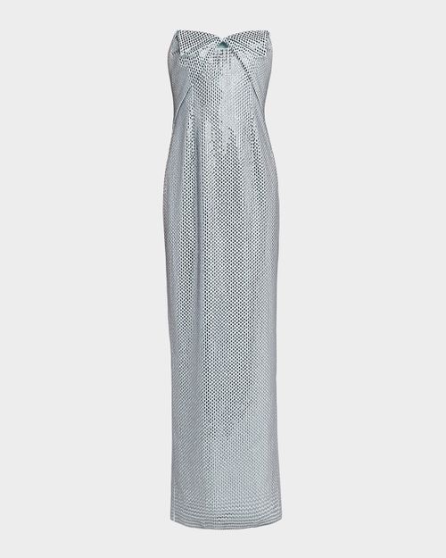 Origami Bustier Diamante Column Gown