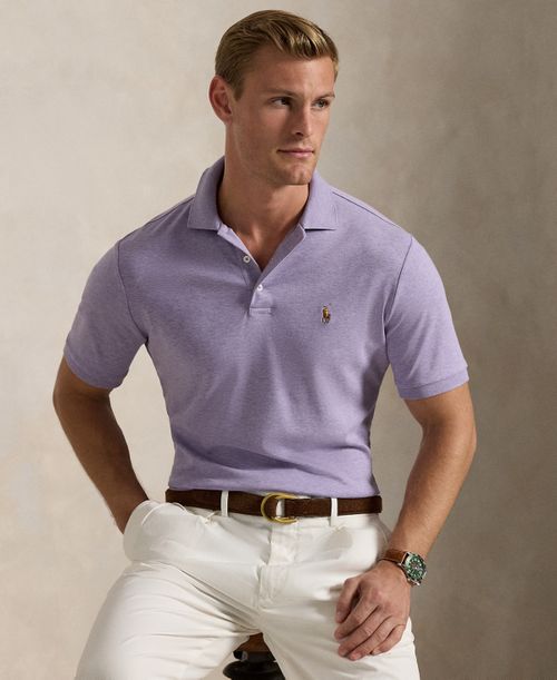 Men's Classic-Fit Soft Cotton Polo Shirt - Purple Heather
