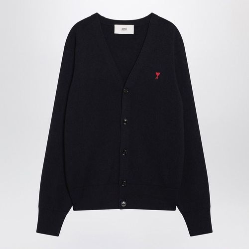 Men's Classic Crew Neck Cardigan with Intarsia Detail