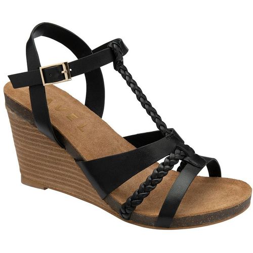 Ravel 'ardo' Leather Wedge Sandals In Black