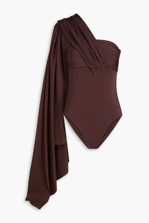 Vionnet draped satin-jersey bodysuit - Brown - ONESIZE