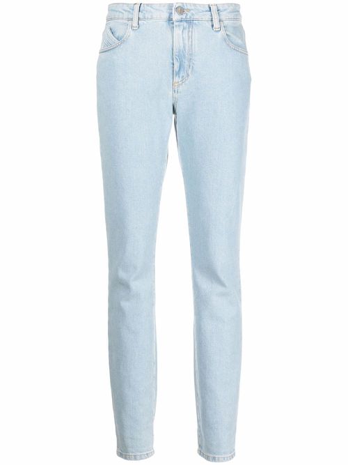 High-rise straight-leg jeans - Blue
